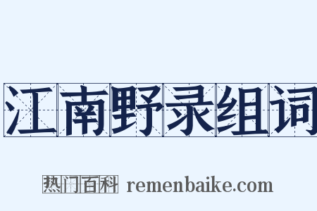 江南野录组词是什么意思的图片